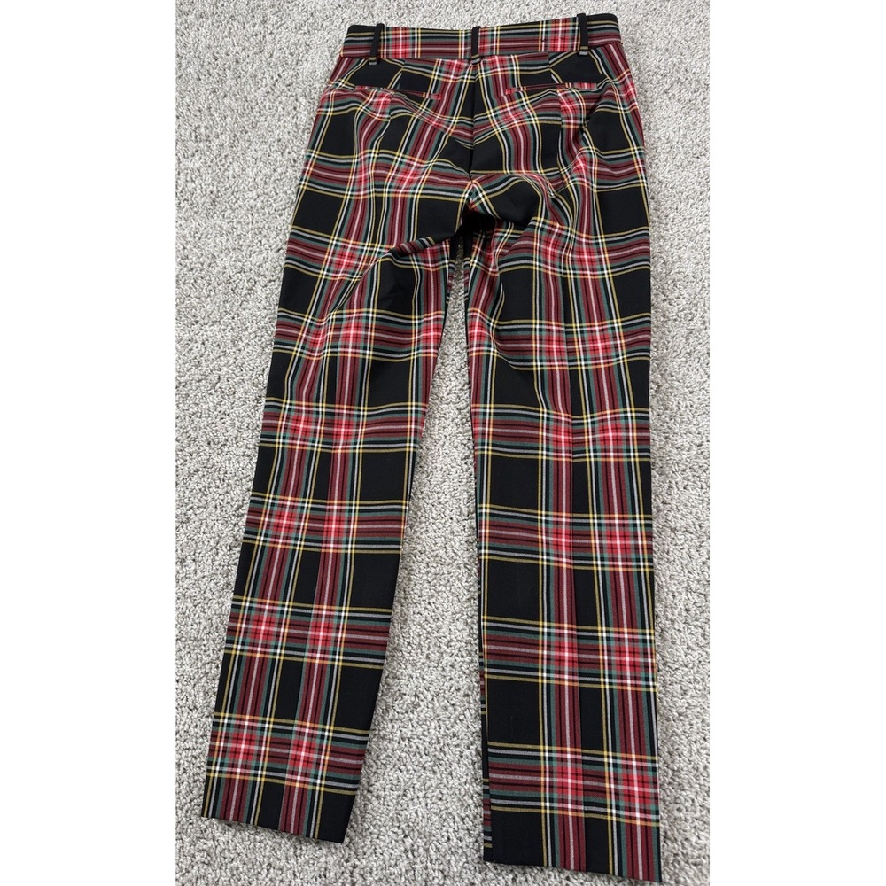 J Crew Ruby Full Length Pant Holiday Red Tartan Plaid‎ 2 Petite - Picture 6 of 8